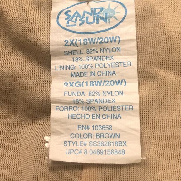 Boho Grunge Sporty Tankini Swimwear 2X Boy Shorts Women 2-Piece Hippie Retro 70s - Picture 6 of 8